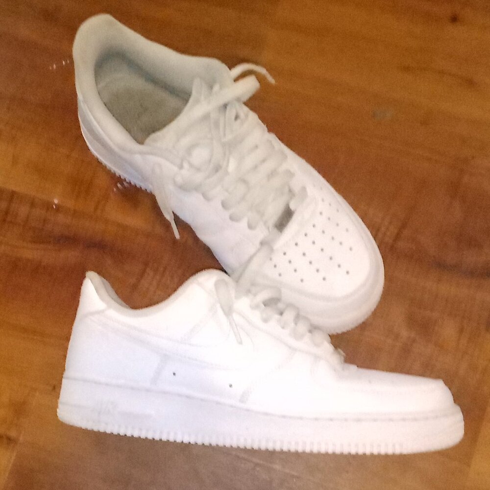 All white air force 1's nikes